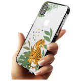 Large Tiger Clear Jungle Cat Pattern Black Impact Phone Case for iPhone X XS Max XR