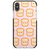 Bread Faces Kawaii Pattern Black Impact Phone Case for iPhone X XS Max XR