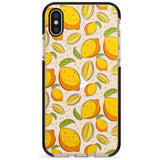 Lemon Pattern Black Impact Phone Case for iPhone X XS Max XR