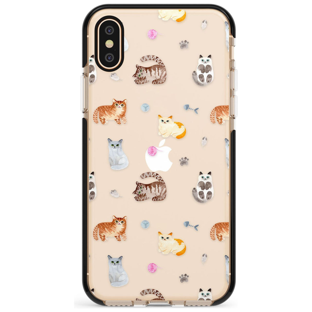 Cats with Toys - Clear Pink Fade Impact Phone Case for iPhone X XS Max XR