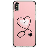 Medical Inspired Design Stethoscope Heart Black Impact Phone Case for iPhone X XS Max XR