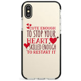 Medical Design Cute Enough to Stop Your Heart Black Impact Phone Case for iPhone X XS Max XR