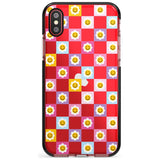 Daisy Squares Pattern Black Impact Phone Case for iPhone X XS Max XR