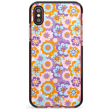 Flower Power Pattern Black Impact Phone Case for iPhone X XS Max XR