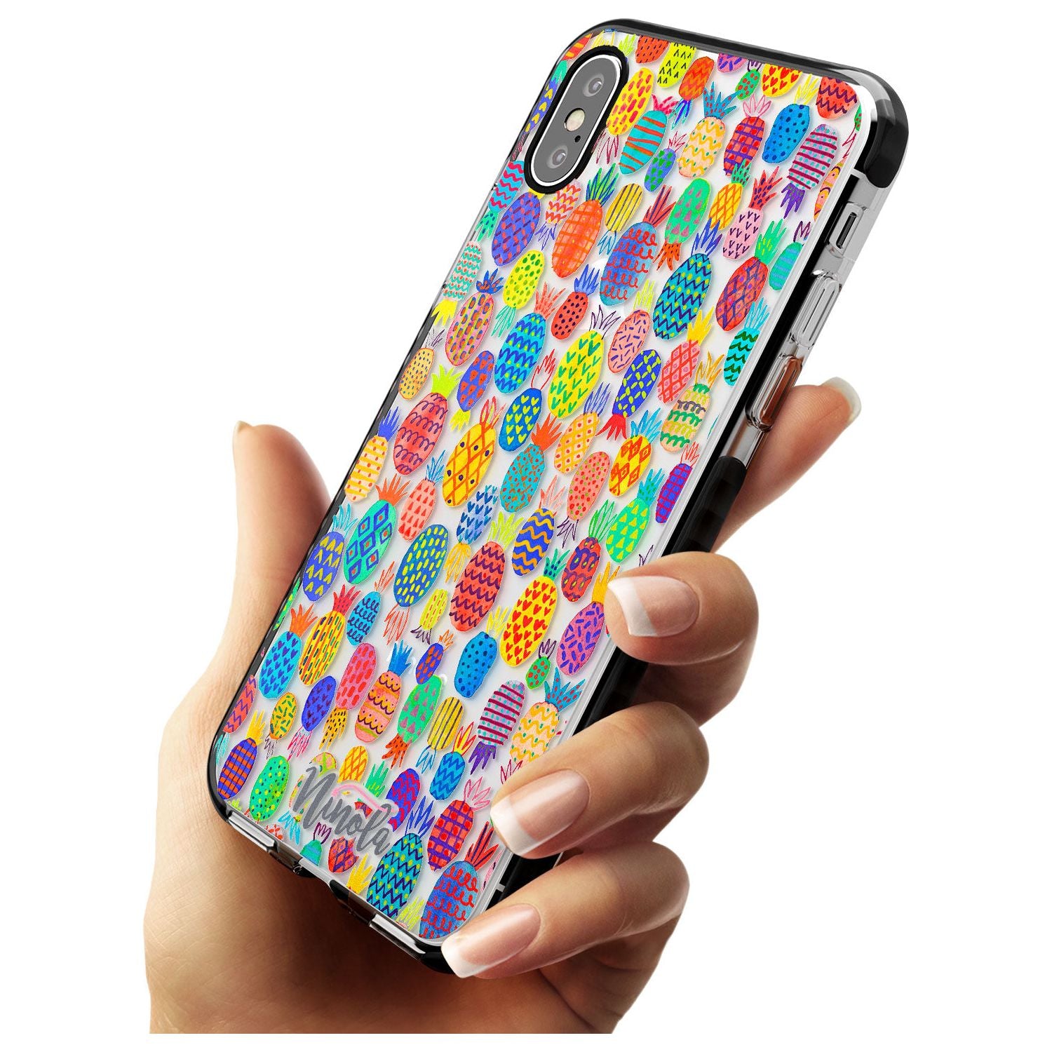 Cute Pineapples Black Impact Phone Case for iPhone X XS Max XR
