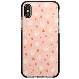 Paws & Hearts Pattern Pink Fade Impact Phone Case for iPhone X XS Max XR