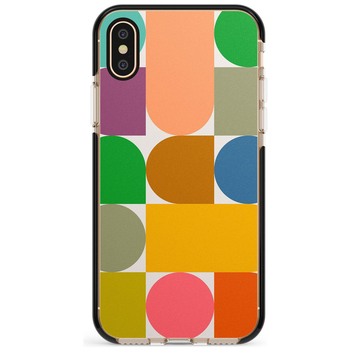 Abstract Retro Shapes: Rainbow Mix Pink Fade Impact Phone Case for iPhone X XS Max XR