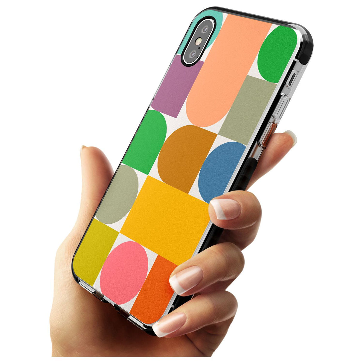 Abstract Retro Shapes: Rainbow Mix Pink Fade Impact Phone Case for iPhone X XS Max XR