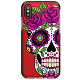 Purple Floral Sugar Skull Black Impact Phone Case for iPhone X XS Max XR