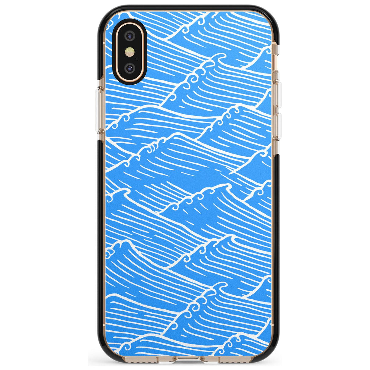 Waves Pattern Black Impact Phone Case for iPhone X XS Max XR