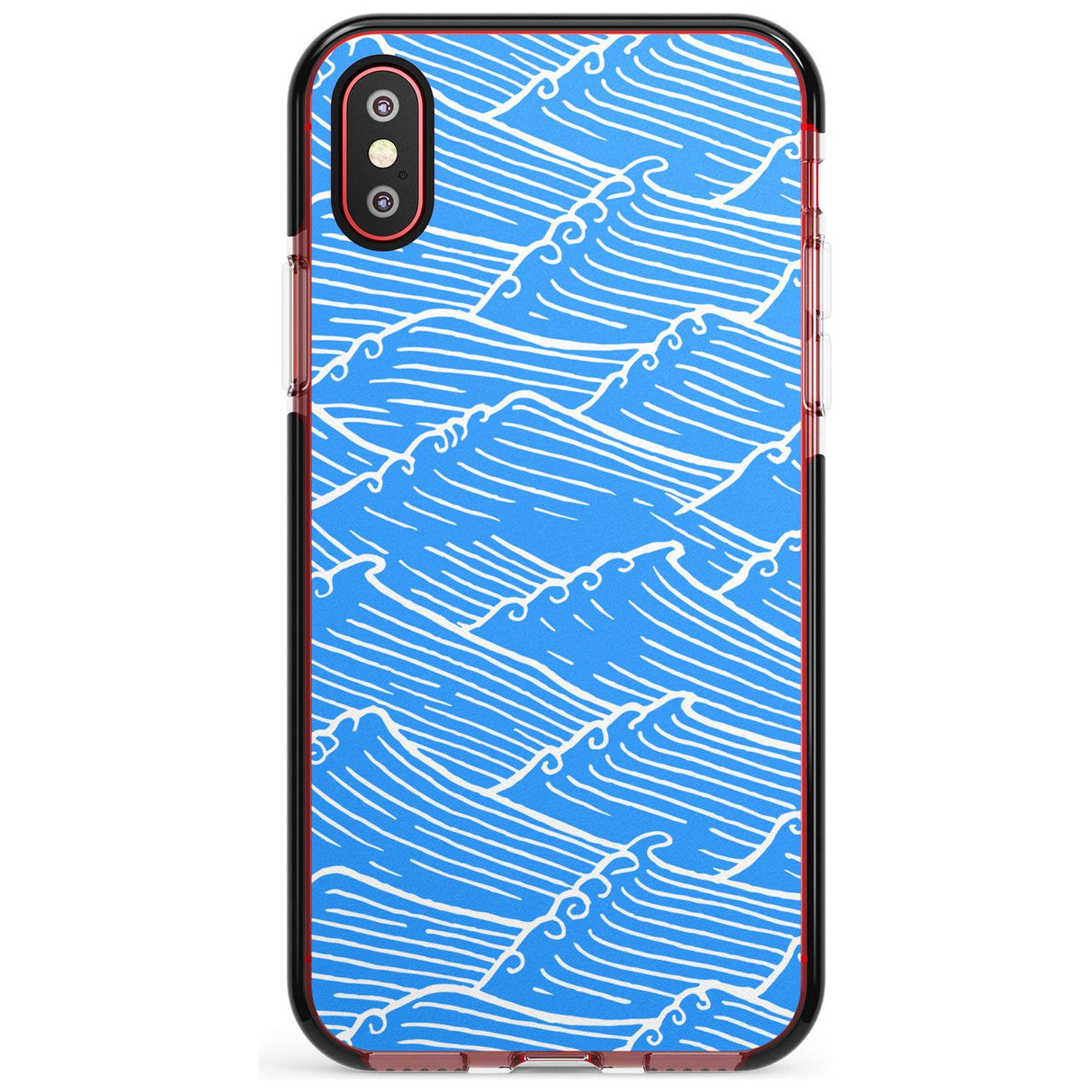 Waves Pattern Black Impact Phone Case for iPhone X XS Max XR