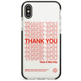 Classic Thank You Bag Design: Solid White + Red Black Impact Phone Case for iPhone X XS Max XR