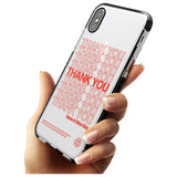 Classic Thank You Bag Design: Solid White + Red Black Impact Phone Case for iPhone X XS Max XR