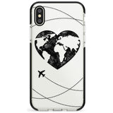 Globe Heart iPhone Case  Black Impact Phone Case - Case Warehouse