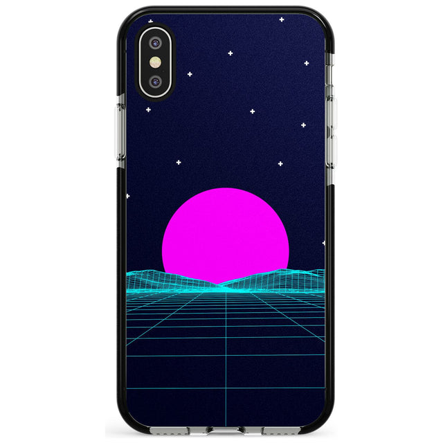 Miami Sunset Vaporwave Black Impact Phone Case for iPhone X XS Max XR