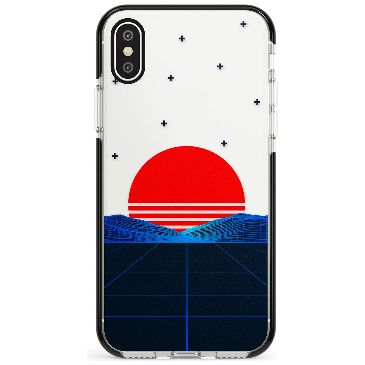 Japanese Sunset Vaporwave Black Impact Phone Case for iPhone X XS Max XR