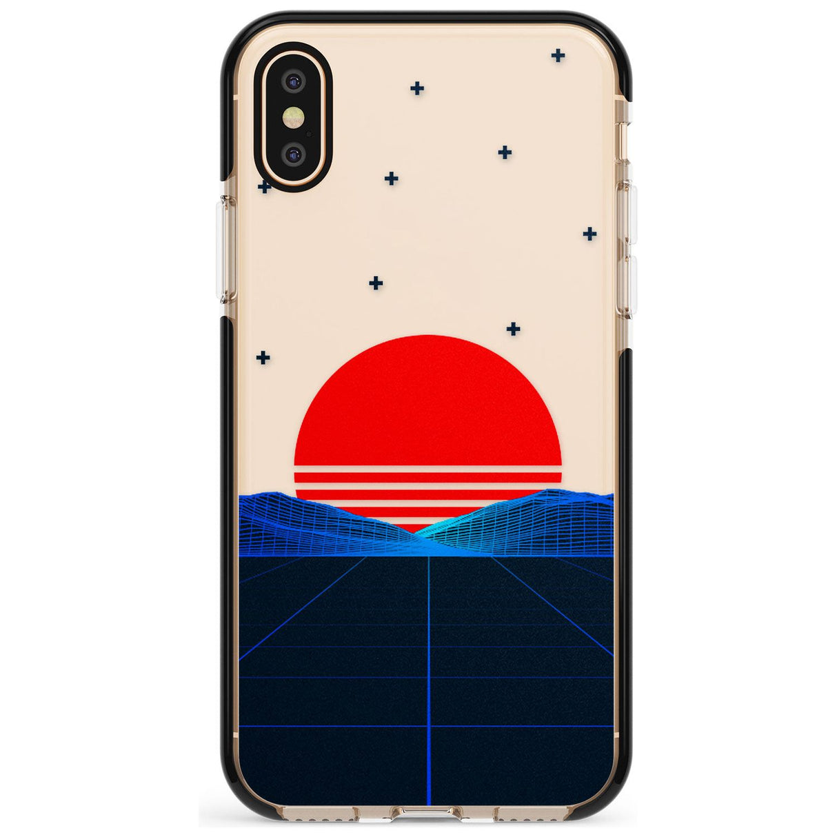 Japanese Sunset Vaporwave Black Impact Phone Case for iPhone X XS Max XR