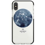 Aquarius Zodiac Transparent Design - Blue Black Impact Phone Case for iPhone X XS Max XR