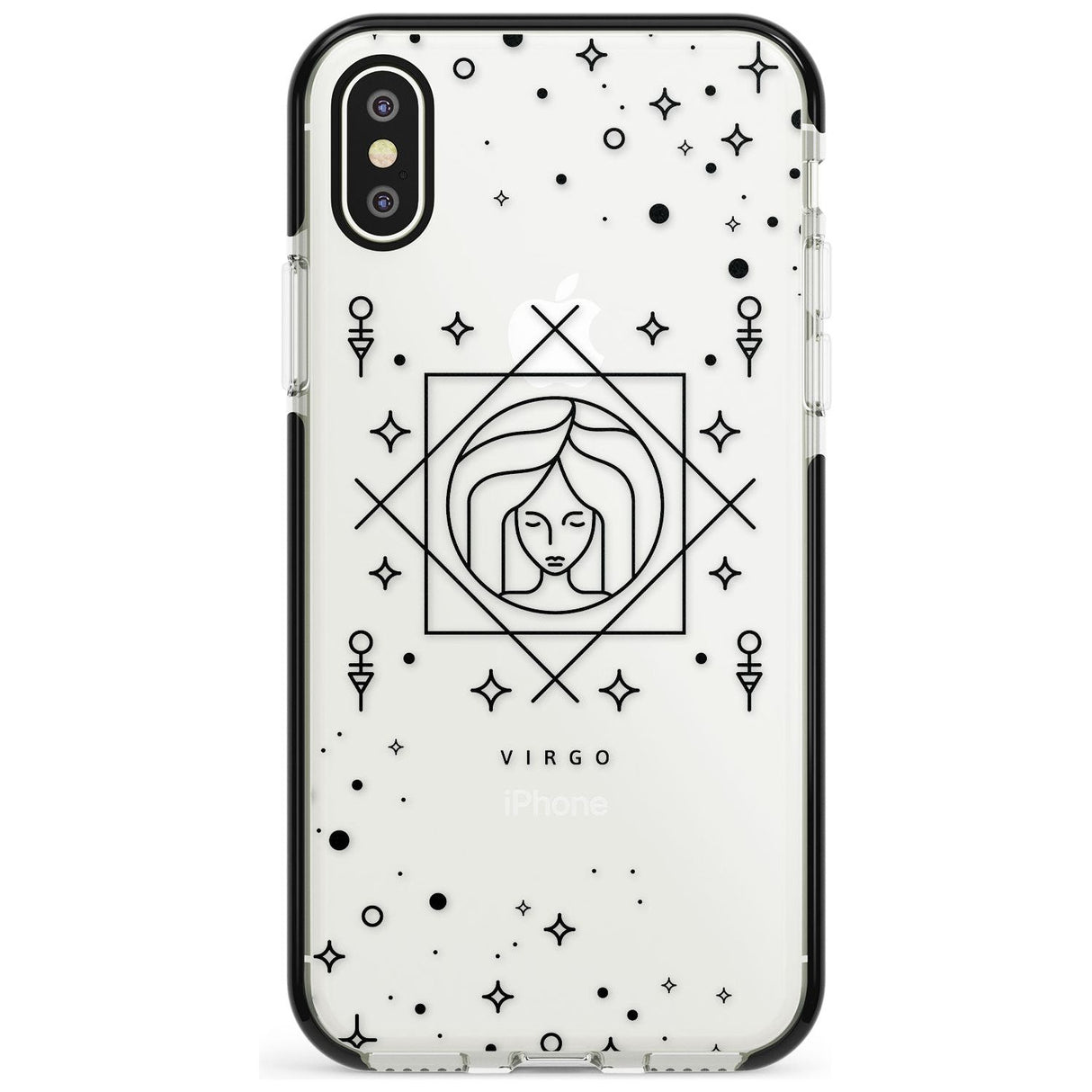 Virgo Emblem - Transparent Design Black Impact Phone Case for iPhone X XS Max XR