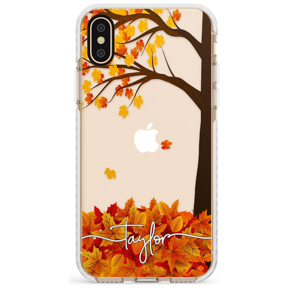 Personalised Autumn Leaves Impact Phone Case for iPhone X XS Max XR