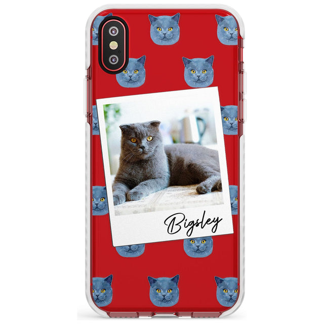 Personalised English Blue Cat Photo Impact Phone Case for iPhone X XS Max XR