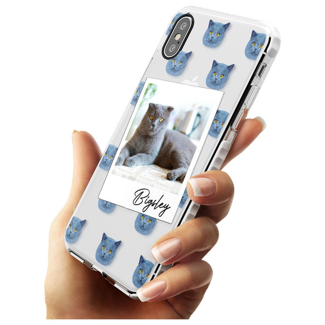 Personalised English Blue Cat Photo Impact Phone Case for iPhone X XS Max XR