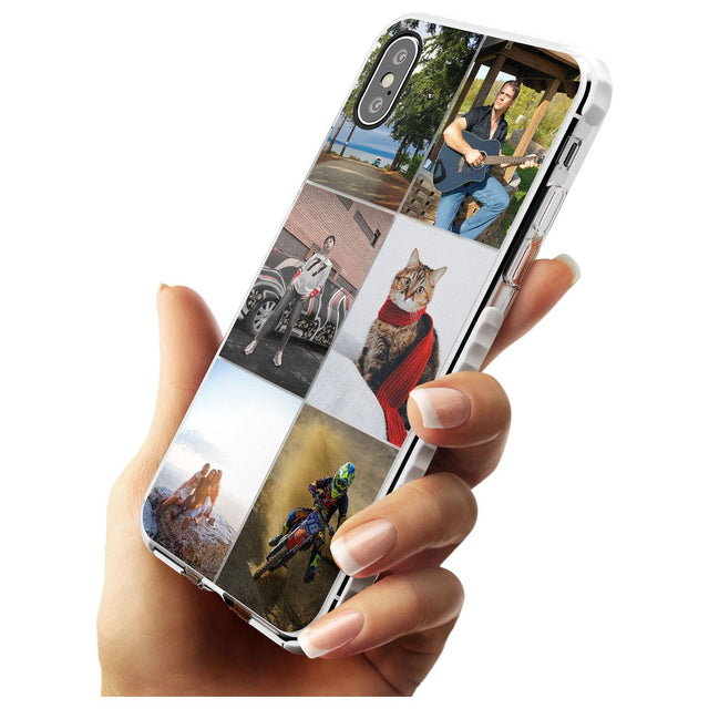 6 Photo Grid  Slim TPU Phone Blanc Space X XS Max XR