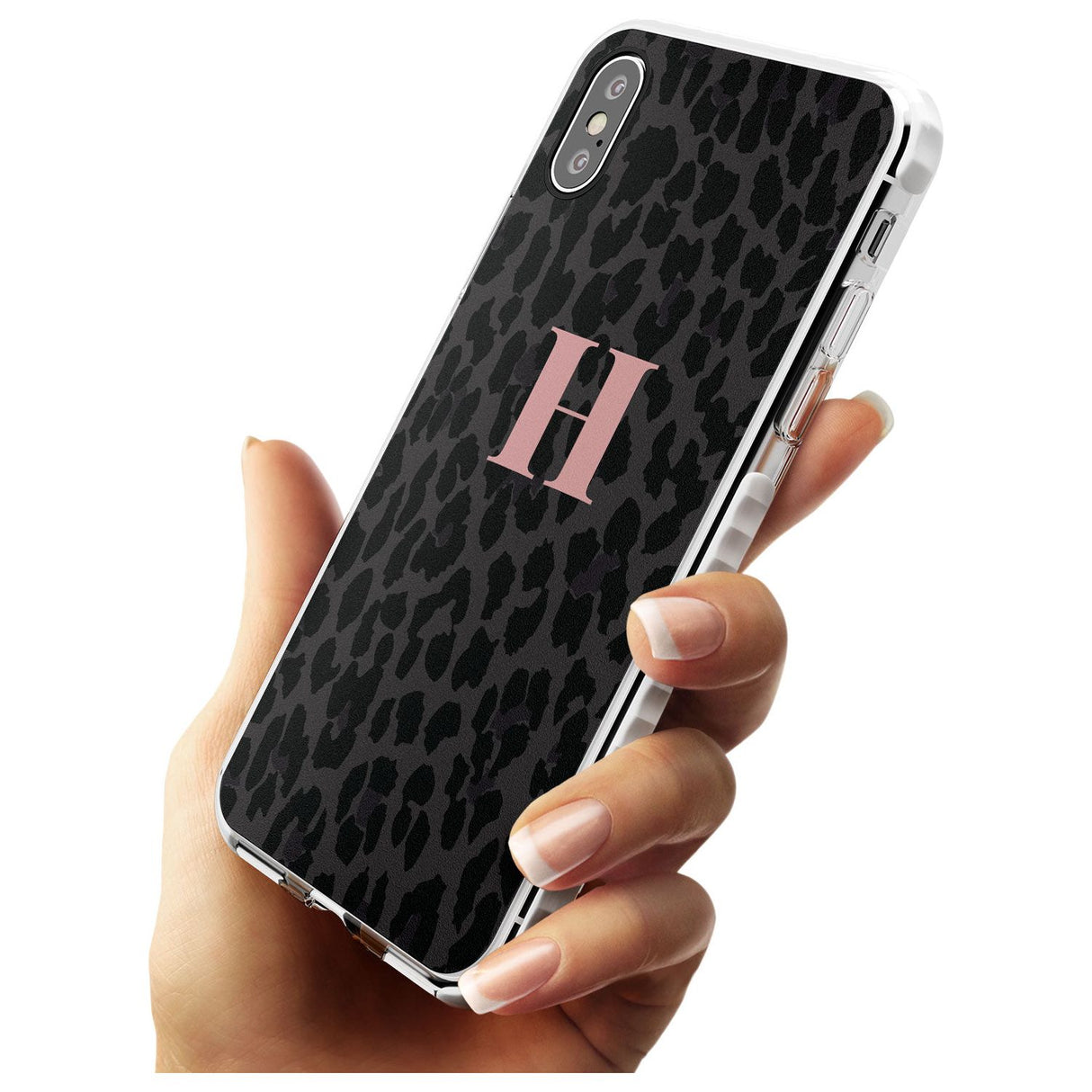 Small Pink Leopard Monogram Impact Phone Case for iPhone X XS Max XR