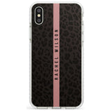 Pink Stripe Leopard Pattern Impact Phone Case for iPhone X XS Max XR