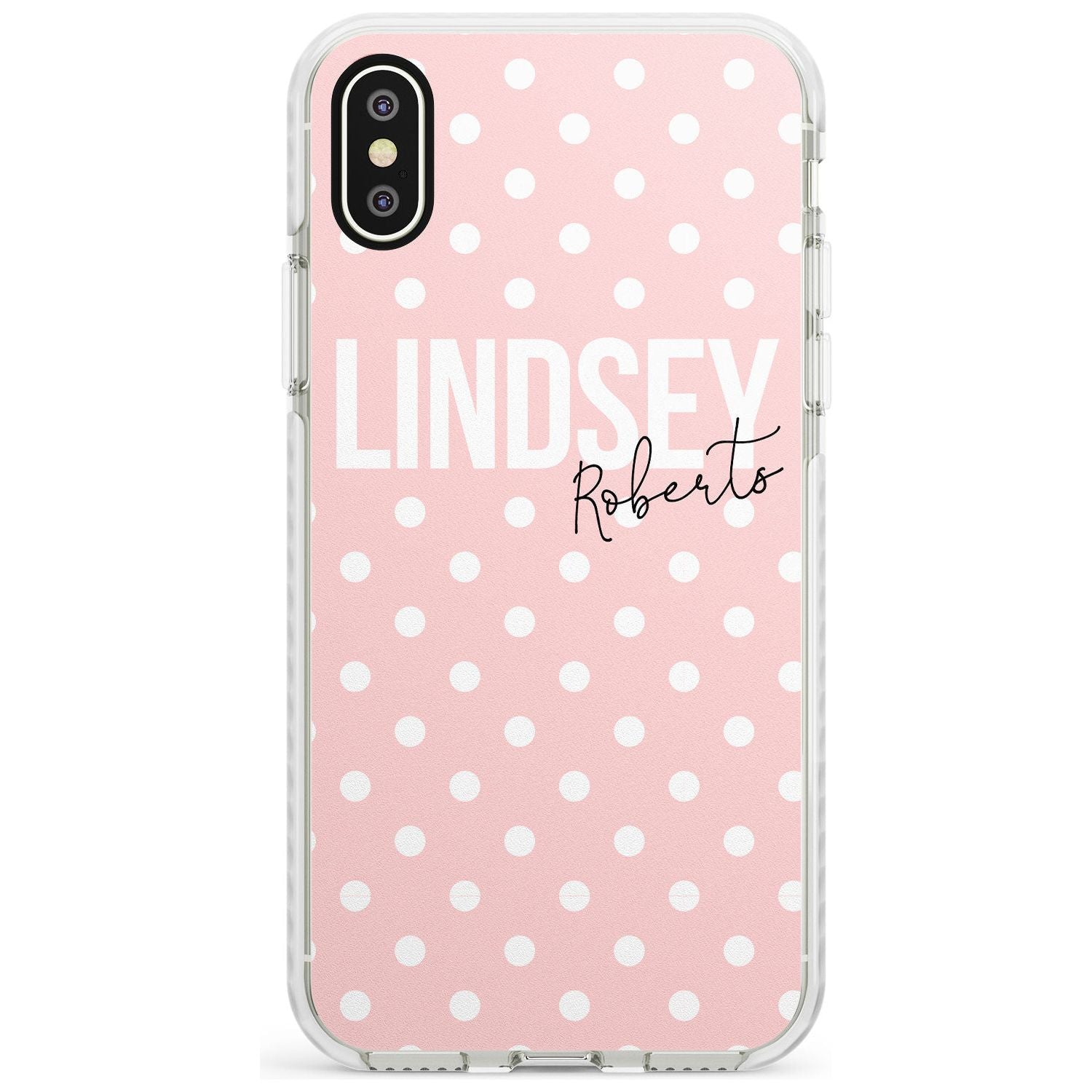 Custom Pink Polka iPhone Case  Impact Case Custom Phone Case - Case Warehouse
