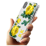 Custom Clear Vintage Floral Yellow Roses Impact Phone Case for iPhone X XS Max XR