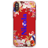 Custom Text with Floral Borders Slim TPU Phone Case Warehouse X XS Max XR