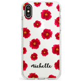 Red Peonies & Cursive iPhone Case  Impact Case Custom Phone Case - Case Warehouse