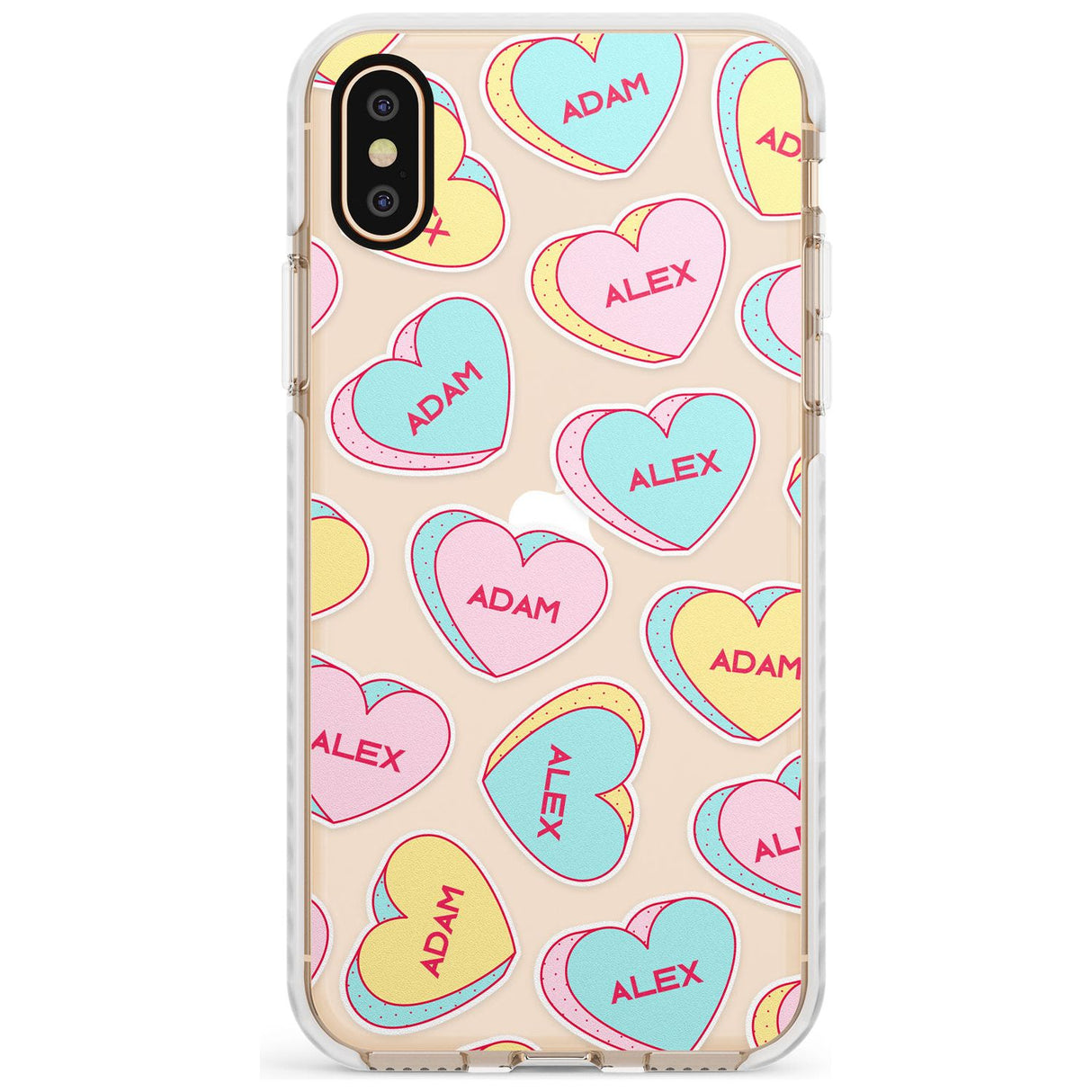 Custom Text Love Hearts Slim TPU Phone Case Warehouse X XS Max XR