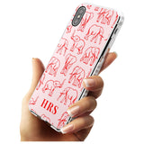 Personalised Red Elephant Outlines on Pink Impact Phone Case for iPhone X XS Max XR