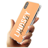 Bold Custom Name: Peach Impact Phone Case for iPhone X XS Max XR