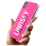 Bold Custom Name: Pink Impact Phone Case for iPhone X XS Max XR