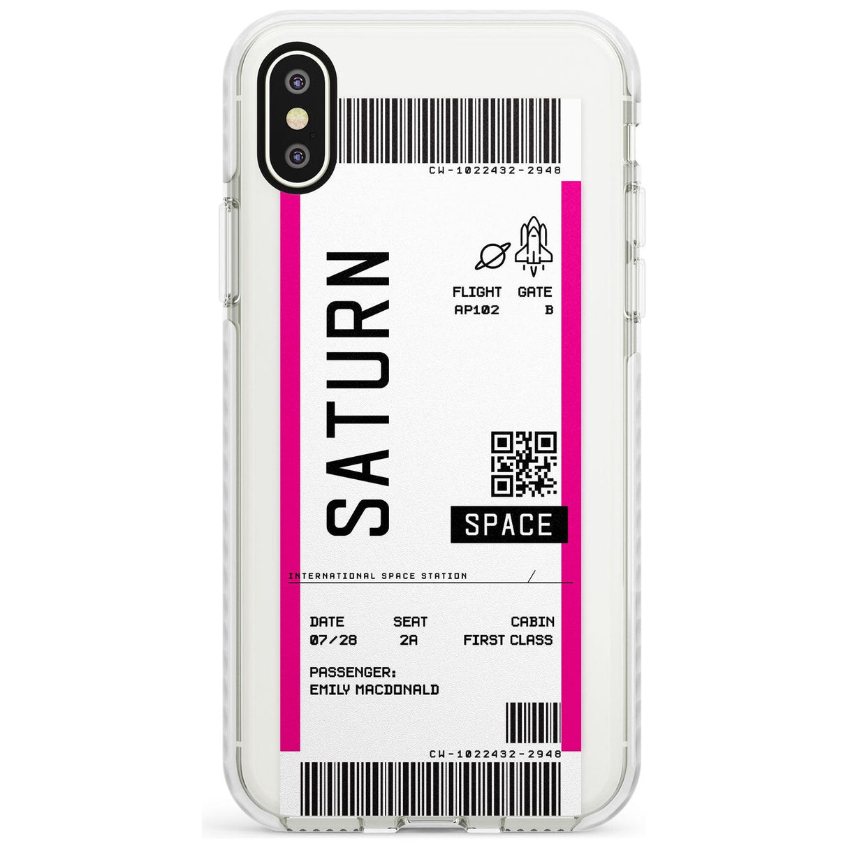 Saturn Custom Space Travel Ticket iPhone Case  Impact Case Custom Phone Case - Case Warehouse