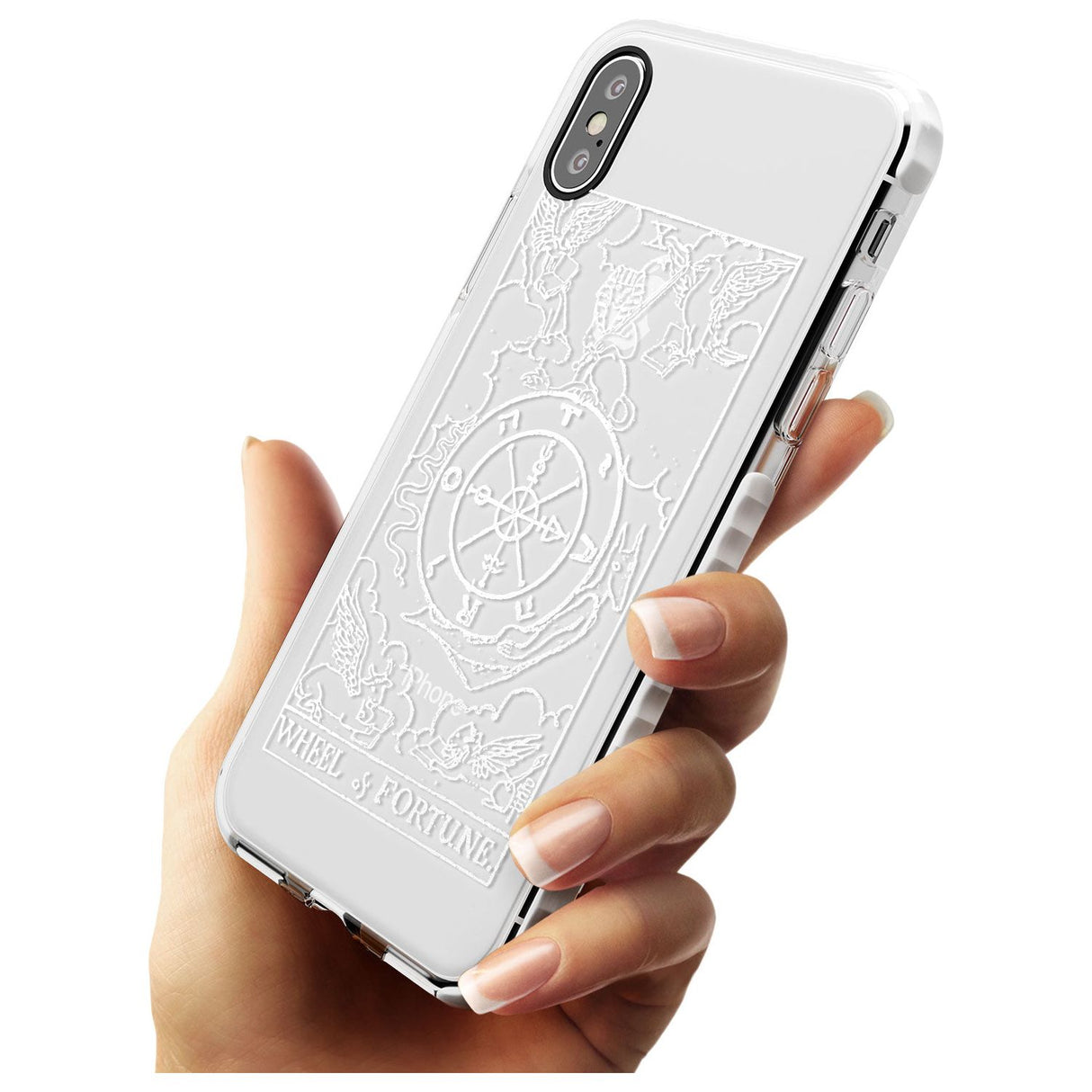 Wheel of Fortune Tarot Card - White Transparent Slim TPU Phone Case Warehouse X XS Max XR