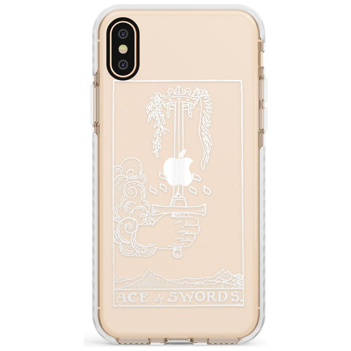 Ace of Swords Tarot Card - White Transparent Slim TPU Phone Case Warehouse X XS Max XR