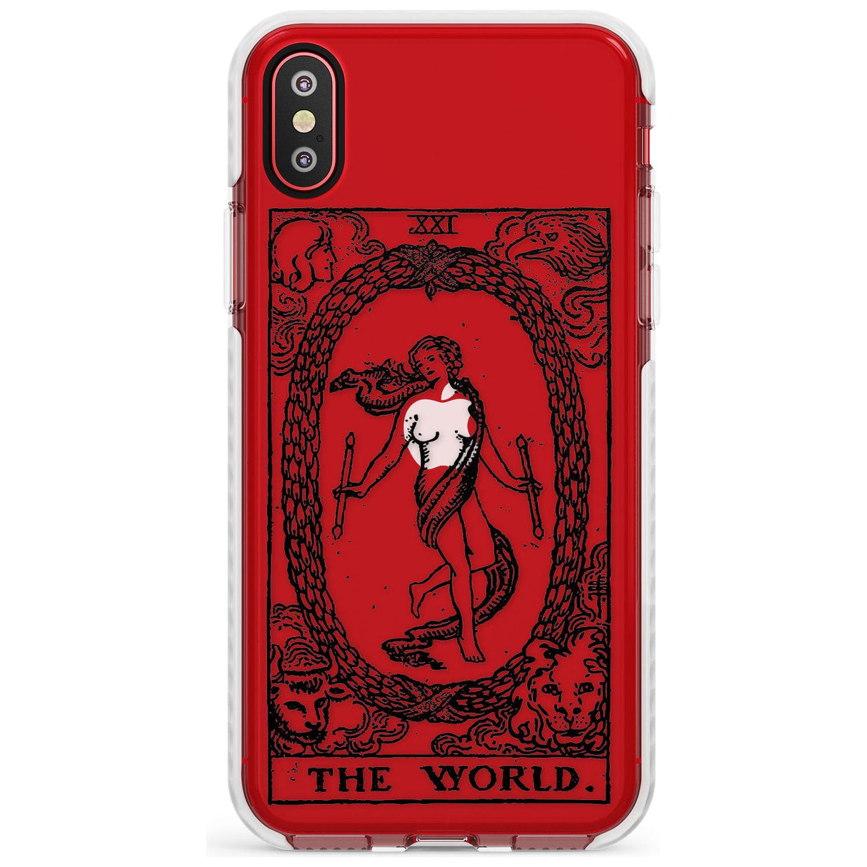 The World Tarot Card - Transparent Slim TPU Phone Case Warehouse X XS Max XR