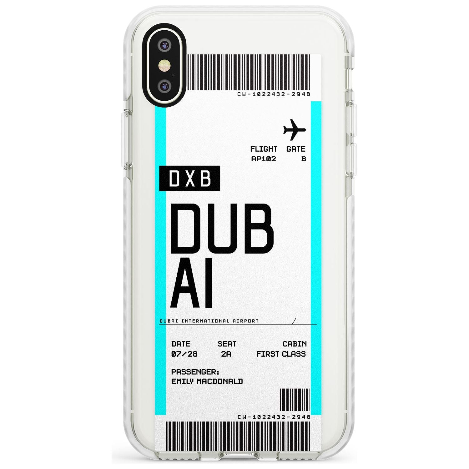 Dubai Boarding Pass iPhone Case  Impact Case Custom Phone Case - Case Warehouse