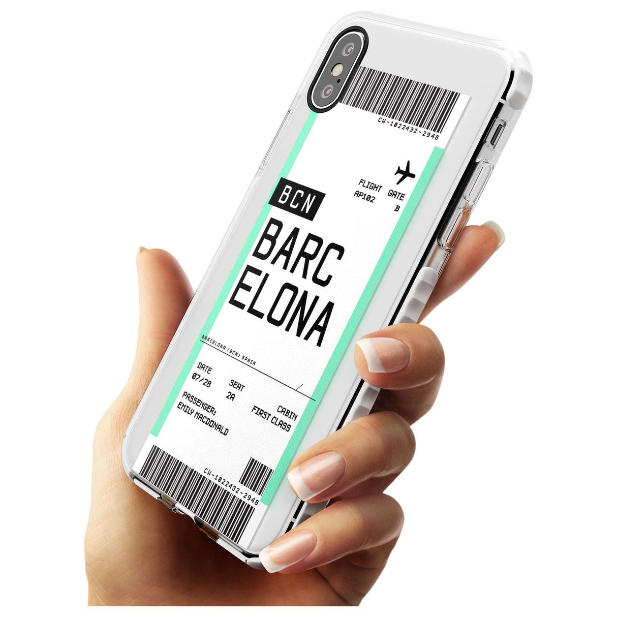 Barcelona Boarding Pass iPhone Case   Custom Phone Case - Case Warehouse