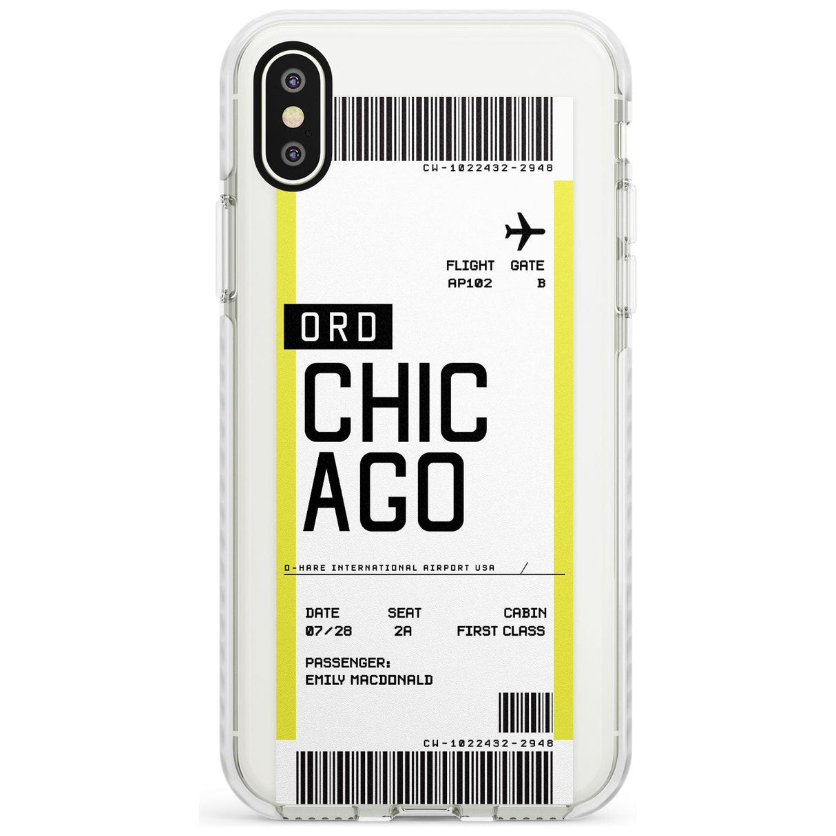 Chicago Boarding Pass iPhone Case  Impact Case Custom Phone Case - Case Warehouse