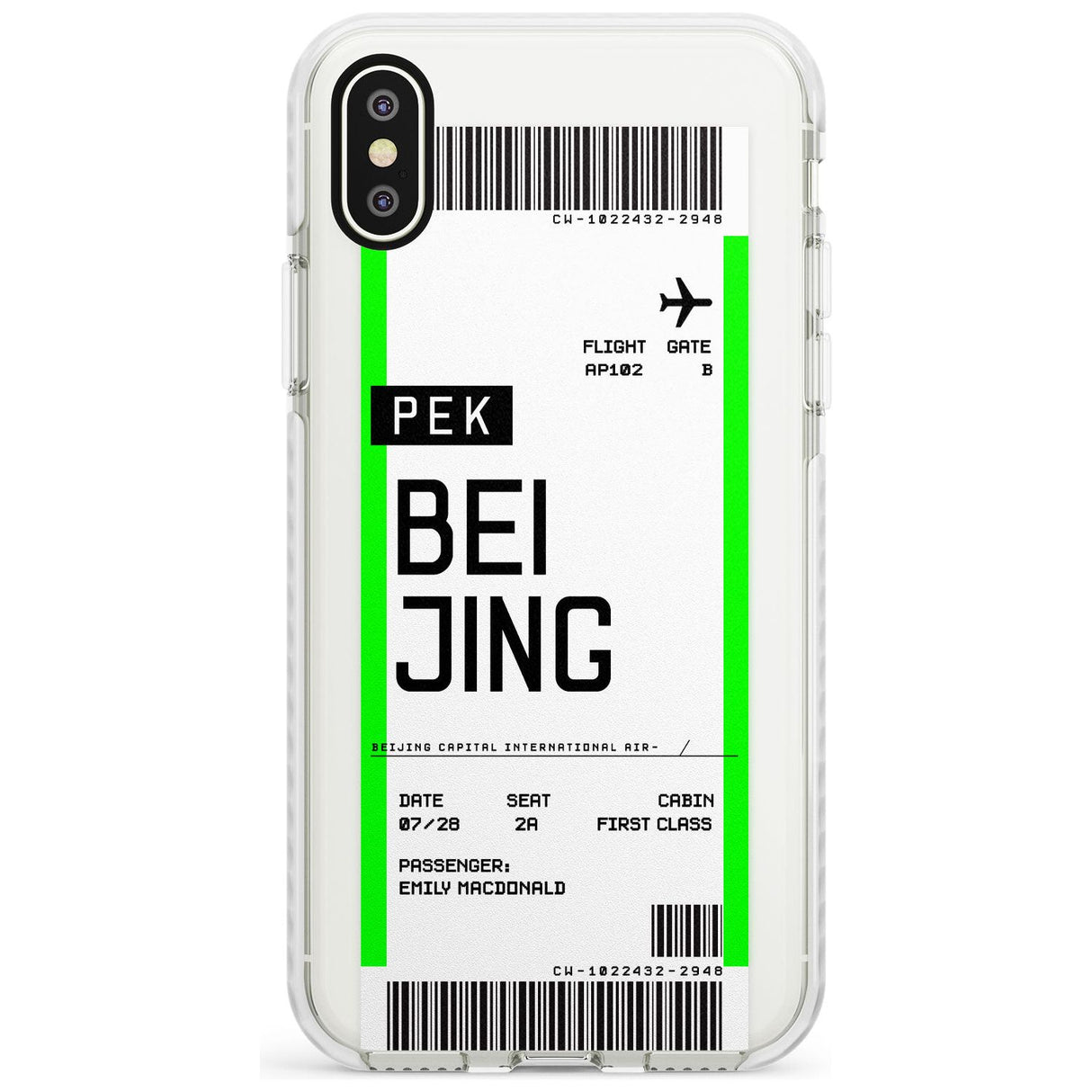 Beijing Boarding Pass iPhone Case  Impact Case Custom Phone Case - Case Warehouse