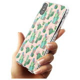 Pink Cactus Pattern Design Impact Phone Case for iPhone X XS Max XR