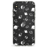 White Planets on Clear Slim TPU Phone Case Warehouse X XS Max XR