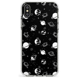 White Planets on Black Slim TPU Phone Case Warehouse X XS Max XR