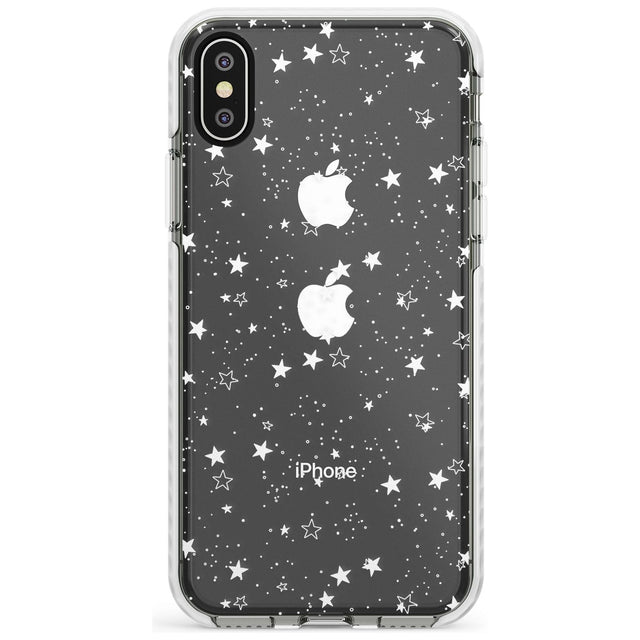 White Stars on Clear Phone Case for iPhone X XS Max XR