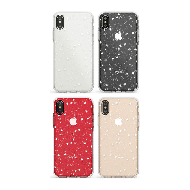 White Stars on Clear Phone Case for iPhone X XS Max XR